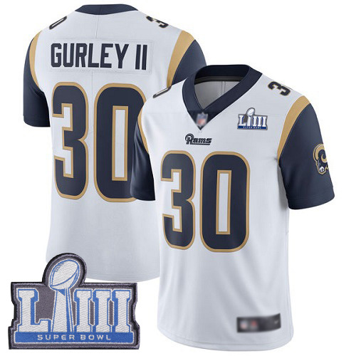 Los Angeles Rams Limited White Men Todd Gurley Road Jersey NFL Football #30 Super Bowl LIII Bound Vapor Untouchable